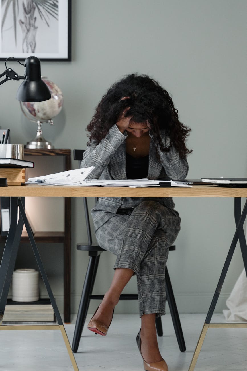 a woman sitting at the table